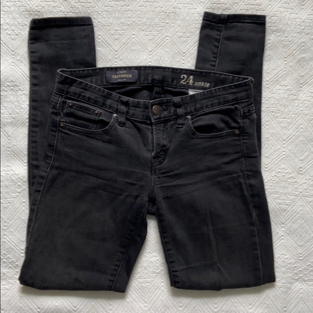 JCrew Black Toothpick Ankle Jeans